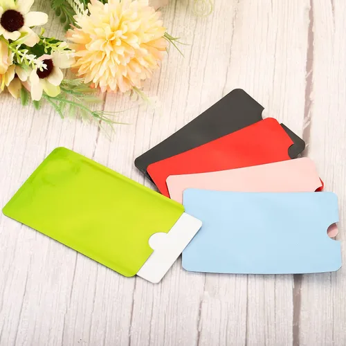 Miniatura 5 de PATIKIL Mangas de bloqueo RFID, fundas de aluminio para prevención de robo de identidad, fundas protectoras seguras para tarjetas de crédito, Negro