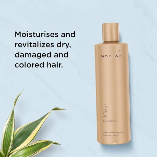 Miniatura 3 de MOEHAIR Mascarilla capilar hidratante con manteca de karité, proteínas y aceite de oliva, mascarilla capilar para cabello dañado, suaviza el cabello