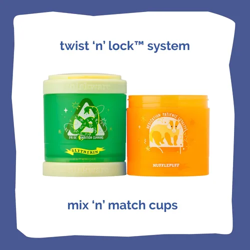 Miniatura 3 de Whiskware Harry Potter Contenedores Apilables para Aperitivos para Niños y Niños Pequeños, 3 Tazas Apilables para Aperitivos para la Escuela y Juego