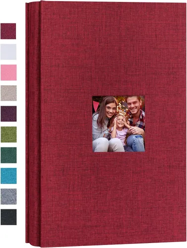 Miniatura 7 de Mublalbum Álbum de Fotos Pequeño 4x6 200 Fotos Cubierta de Lino Libro de Imágenes con Bolsillos Horizontales para Boda Familia Aniversario y Bebé