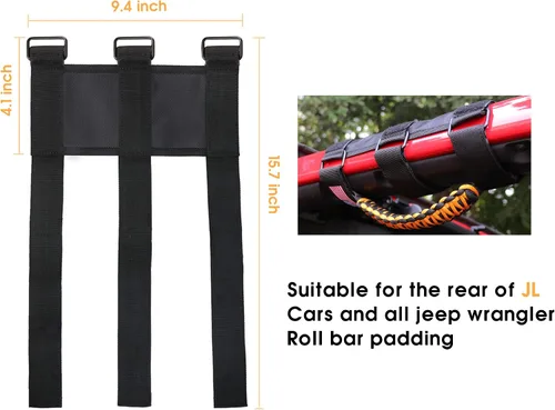 Miniatura 7 de sukemichi Asas de agarre para barra de agarre para Jeep Wrangler Accesorios TJ JK JL Gladiator JT - Hebilla de metal mejorada, naranja cibernético