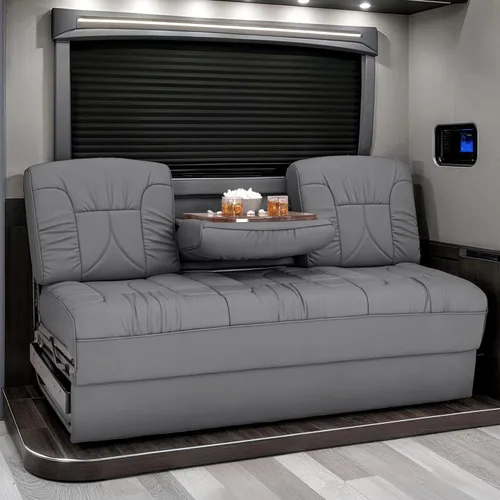 Miniatura 12 de De Leon - Sofá cama consola para caravana, 66 pulgadas de ancho, cuero definitivo, color bisque