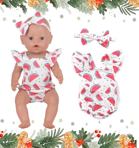 Miniatura 7 de Ropa de muñeca de bebé recién nacido, a cuadros, mono, falda tutú, accesorios de muñeca para muñecas de 15 a 18 pulgadas Morado