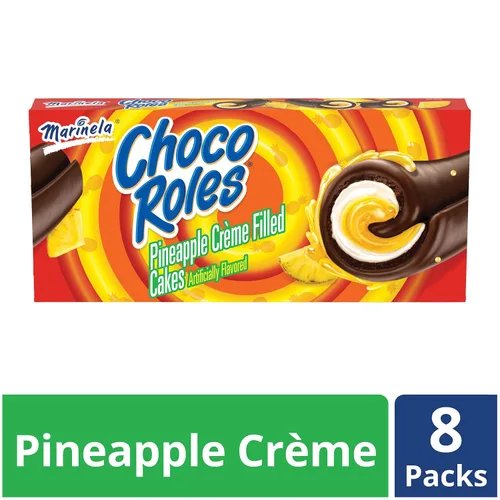 Miniatura 4 de Marinela Choco Roles - Pasteles rellenos cubiertos con sabor a chocolate y crema de piña, 8 paquetes, 11.28 onzas