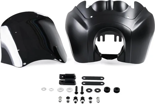Miniatura 3 de Kit de carenado alto negro mate y negro oscuro para parabrisas estilo club, carenado de motocicleta de plástico ABS para Harley-Davidson Dyna, Super