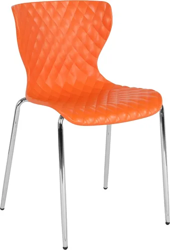 Miniatura 19 de Flash Furniture Lowell Silla apilable de plástico negro con asiento en cascada