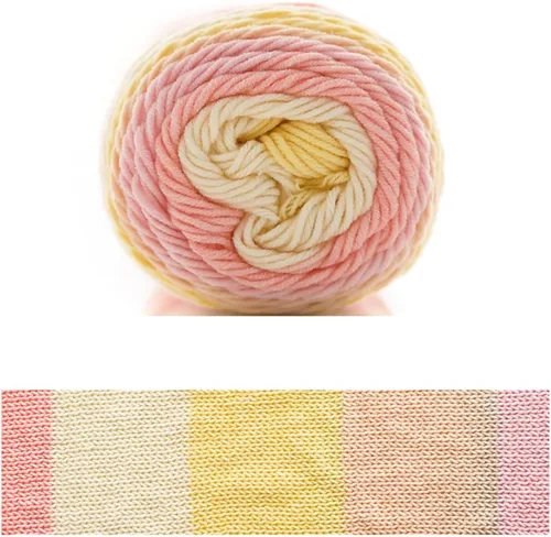 Miniatura 14 de Hilo de color de algodón para tartas, hilo multicolor arcoíris para tejer y tejer a ganchillo, 2 bolas de 7.05 oz, 45% algodón, 55% acrílico, hilo