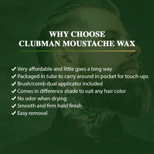 Miniatura 5 de Clubman Paquete colgante de cera para bigote negro 0.5 oz x 3 paquetes