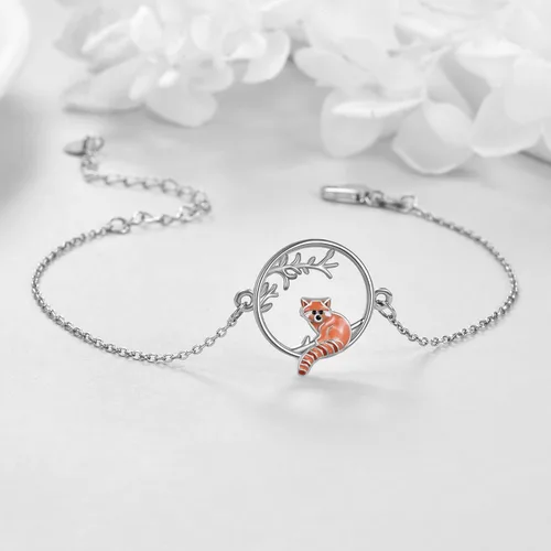 Miniatura 3 de YAFEINI Animal Bracelet Sterling Silver SlothHummingbirdAxolotlPenguinRed Panda Bracelet Cute Animal Jewelry for Women Girls Gifts