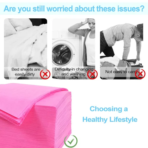 Miniatura 3 de 100 sábanas para mesa de masaje, 31 x 71 pulgadas, impermeables, desechables, de tela no tejida, funda protectora transpirable para terapia