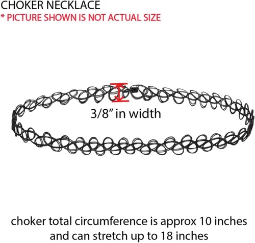 Miniatura 8 de BodyJ4You 12PC Tattoo Choker Necklace for Women - 90s Choker Necklaces Y2K Fashion Trendy Vintage - Emo Black Choker Rainbow Pink White Purple Neon