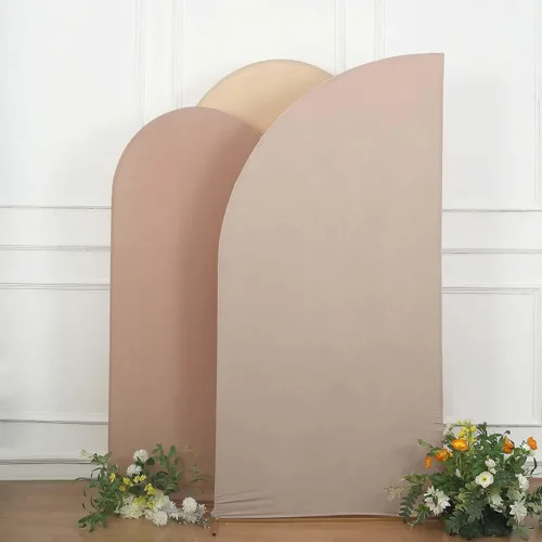 Miniatura 115 de Efavormart - Juego de 4 fundas de elastano beige para arco de media luna, fundas de telón de fondo Chiara de 2.5 pies a 7 pies para escenarios