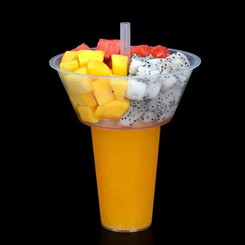 Miniatura 2 de Hemoton 5 juegos de recipientes reutilizables para aperitivos con vaso y cuenco para aperitivos combinados para papas fritas y bebidas, combinación