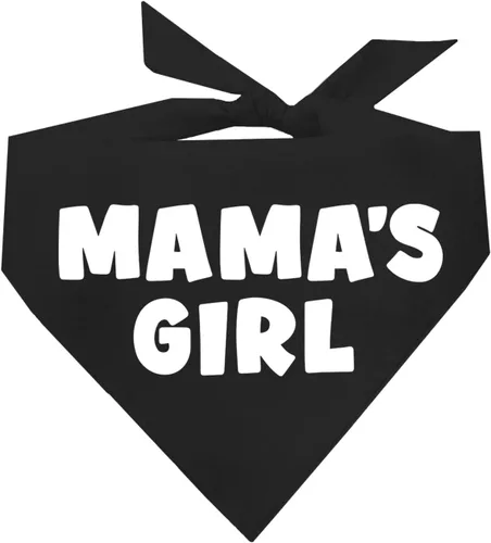 Mama's Girl - Bandana para perro | 100% algodón para mamá | Día de San Valentín | Sesión de fotos | Negro, XS (949)