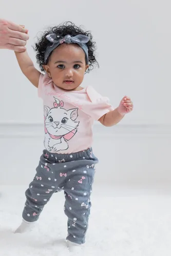 Miniatura 2 de Disney Pixar Toy Story - Conjunto de traje de 3 piezas para bebé niña con pantalones y diadema de Minnie Mouse de Rey León, recién nacido a bebé