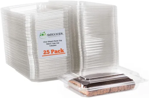 Miniatura 12 de Recipientes de postre (paquete de 25 – 6 x 6 x 3) contenedores de plástico desechables para alimentos, contenedor de alimentos transparente
