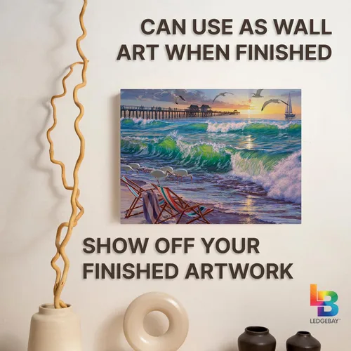Miniatura 9 de Ledgebay Kit de pintura por números DIY para adultos en lienzo enmarcado: kit de pintura por números de principiante a avanzado, los kits incluyen