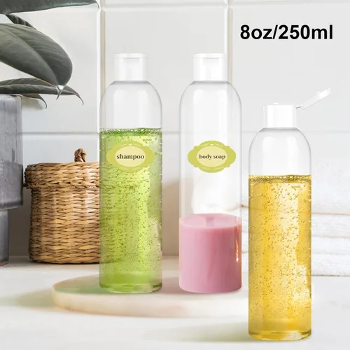 Miniatura 3 de 6 Pack 8 oz Travel Squeeze Bottles with Flip Caps Refillable Empty Plastic Containers for Toiletries Shampoo Lotions Oils