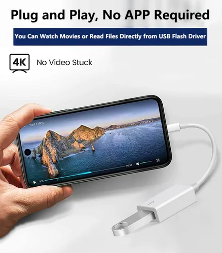 Miniatura 2 de Adaptador de cámara USB-C a USB de Apple, cable USB 3.0 OTG para iPhone/iPad para conectar lector de tarjetas, unidad flash USB, disco U, teclado