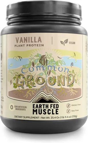 Miniatura 11 de Earth Fed Muscle Proteína vegetal de tierra común – Proteína vegetal de chocolate en polvo con MCT en polvo con soja y sin gluten, sin azúcar