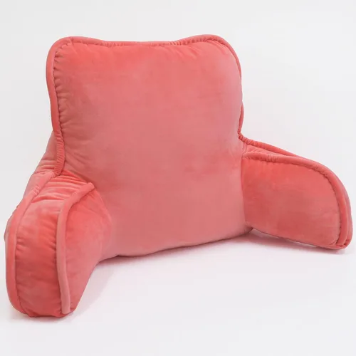 Miniatura 29 de Almohada aterciopelada súper suave para respaldo de lectura, brazos y bolsillos, de 18 pulgadas de alto para sentarse en la cama, sofá, cojín