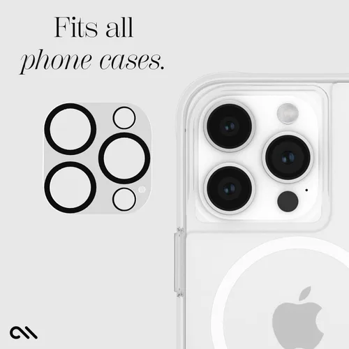 Miniatura 4 de Case-Mate Protector de lente de cámara con anillos de aluminio negro para iPhone 15 Pro Max/iPhone 15 Pro - Doble vidrio templado - Tecnología