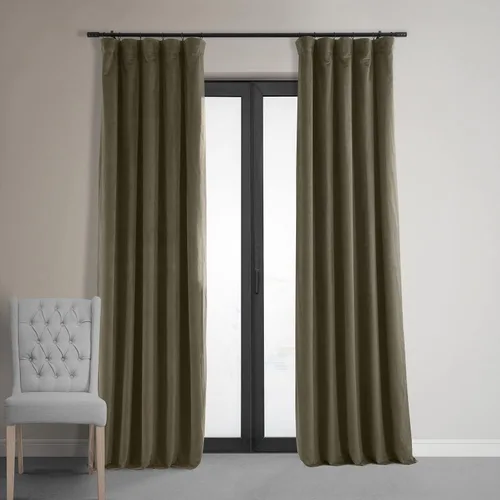 Miniatura 12 de HPD Half Price Drapes Cortinas Opacas Térmicas de Terciopelo Signature para Sala de Estar de 63 Pulgadas de Largo (1 Panel) con Bolsillo para Barra