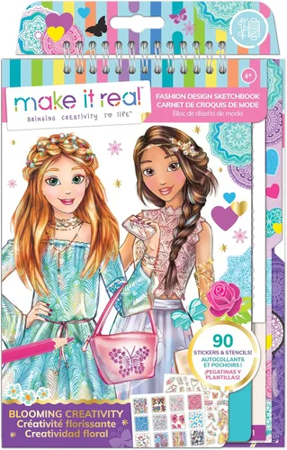 Miniatura 5 de Make It Real Cuaderno de bocetos de diseño de moda: estilo urbano - Libro para colorear con diseño de moda inspirador para niñas - Incluye cuaderno