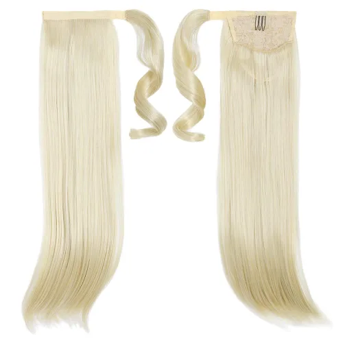 Miniatura 47 de Extensiones de cabello para cola de caballo, extensión de cola de caballo roja de 16 pulgadas, corta, ondulada, rizada, envolvente, cola de caballo