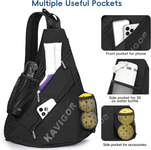 Miniatura 3 de KAVIGOR Bolsa de pickleball 2025, mochila ultraligera convertible con tela suave al tacto y bolsillo húmedo/seco, se adapta a 4 paletas +