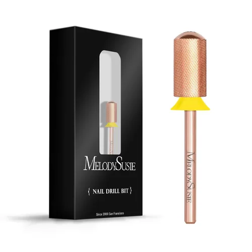 Miniatura 47 de MelodySusie Brocas de uñas de seguridad, brocas de carburo de 2,38 mm de barril grande y parte superior redonda y suave, adecuadas para manicura