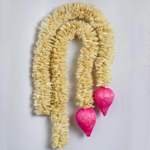 Miniatura 2 de Desi Favors Lirio indio con brote de loto rosa, flores artificiales de lirio de loto para colgar, decoración india de Pooja para festivales, diwali