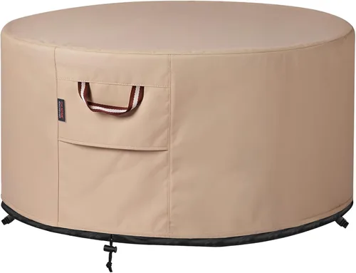 Miniatura 7 de QH.HOME Cubierta cuadrada para hoguera, de 25 a 28 pulgadas, resistente, 900D, resistente al desgarro, resistente a los rayos UV, impermeable