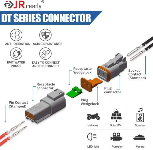 Miniatura 4 de ST6310 Deutsch DT Kit de conector con crimpador, 2 3 4 6 8 12 pines conectores de cable impermeables automotrices con herramienta de crimpado