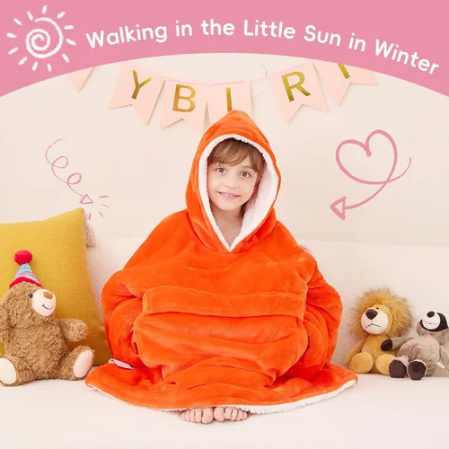 Miniatura 2 de yescool Manta de vestir con capucha para niños, regalos de cumpleaños para niñas adolescentes, para niños de 8 a 15 años, sudadera de gran