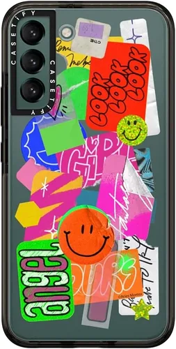 Miniatura 4 de CASETiFY Funda de impacto para Galaxy S22+ - Adhesivo Aries Moross, color negro transparente