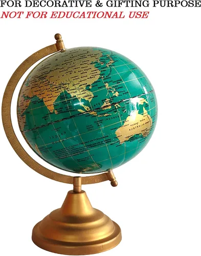 Miniatura 2 de GeoKraft Globo giratorio decorativo de alta calidad con arco y base de metal, globo del mundo, decoración del hogar, oficina