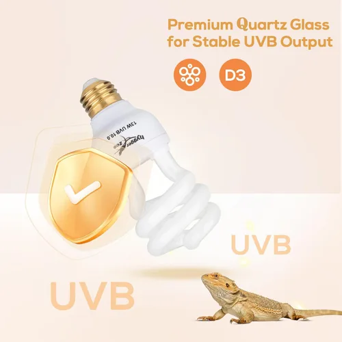 Miniatura 6 de Bombilla UVB para reptiles, 10.0 13 W UVB para reptiles, Hygger zoo UVA UVB Bombilla para reptiles Reptil Bombilla UVB Luz UVB para Dragón Barbudo