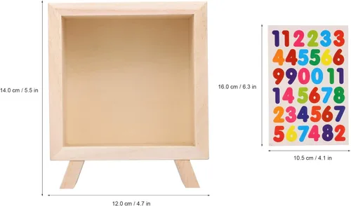 Miniatura 2 de Alcancía transparente para adultos y niños, alcancía de madera para niñas y niños, colorida hucha para ahorrar dinero, hucha grande irrompible