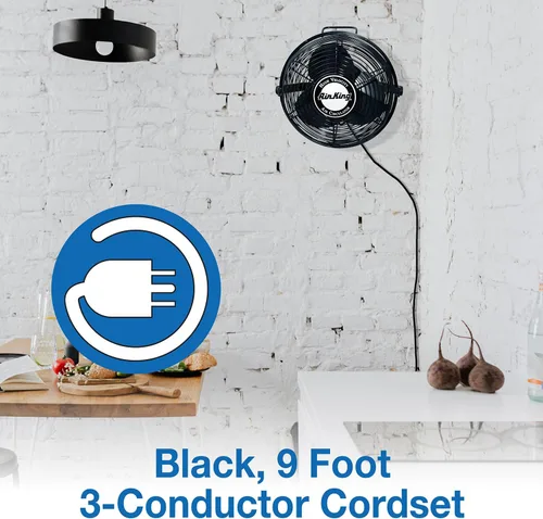 Miniatura 5 de Air King 9312 Ventilador de pared de acero con recubrimiento en polvo, negro