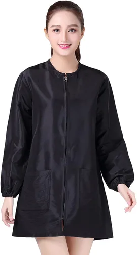 Miniatura 12 de Chaqueta Profesional de Smock de Salón, Chaqueta Impermeable para Estilista, Capa de Barbero, Chaqueta para Peluquería y Aseo de Mascotas