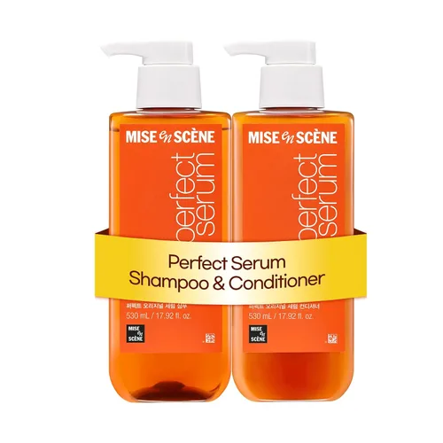 Miniatura 13 de Mise En Scene Perfect Serum Magic Straight Shampoo Anti-Frizz, protector del calor, efecto alisador de cabello, champú coreano para control