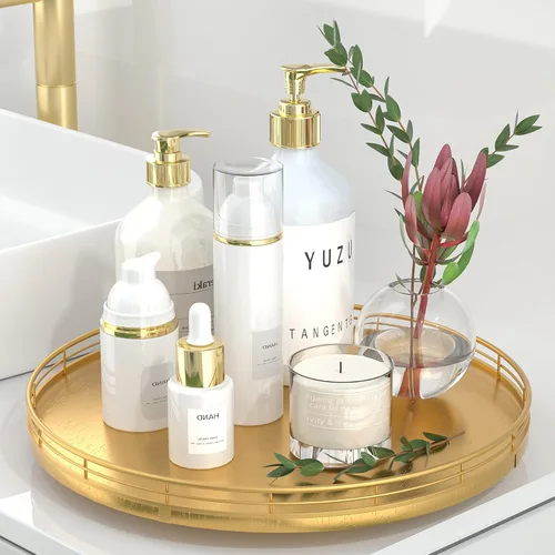 Miniatura 41 de Bandeja de baño de madera de roble de 12 pulgadas para mostrador, bandeja de tocador para perfume, loción, velas, maquillaje, joyería, fregadero