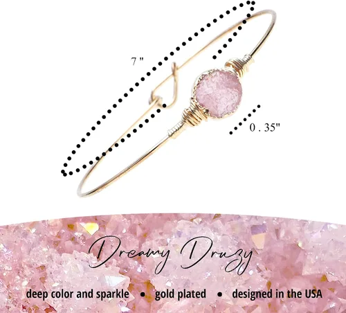 Miniatura 2 de NTLX Pulsera chapada en oro para mujer Elegante diseño dorado Pulsera Druzy Gran regalo