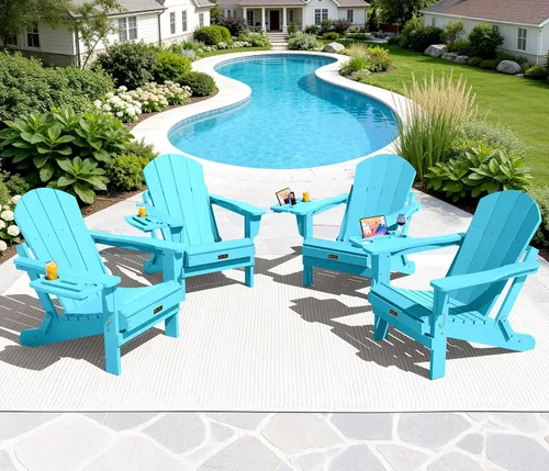 Miniatura 52 de SERWALL - Silla plegable Adirondack para patio, jardín, exterior, resistente a la intemperie, sillas para hoguera, color naranja