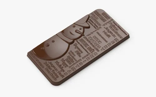 Miniatura 2 de CM 3914 Louis Amado - Molde de policarbonato transparente para chocolate con 3 cavidades para tabletas de muñeco de nieve, cada una de 2.756 in x