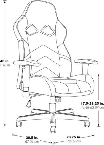 Miniatura 3 de OSP Home Furnishings Vapor - Silla ergonómica ajustable de piel sintética con respaldo alto y asiento de resorte helicoidal y flujo de aire