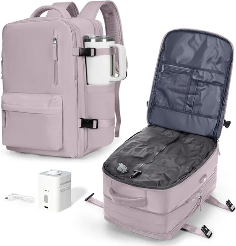 Miniatura 20 de VGCUB Mochila grande de viaje para trabajo, negocios, mochila para computadora portátil aprobada para vuelo, para mujeres y hombres, mochila