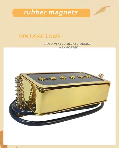 Miniatura 2 de Pastilla de tono P90, pastilla de cuello de bobina única de tamaño humbucker con imanes de goma cargados, como piezas de repuesto para pastillas