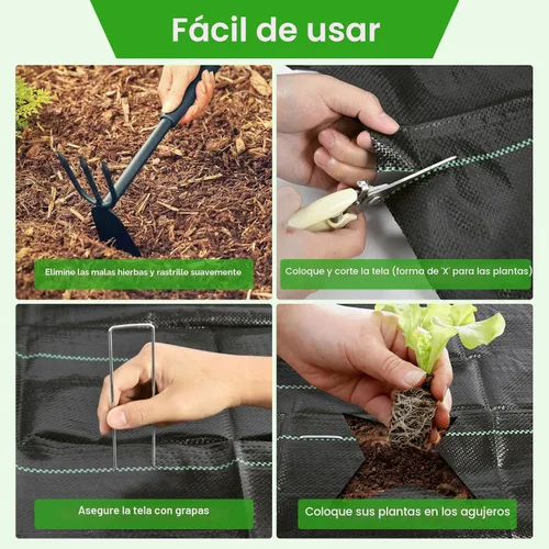 Miniatura 4 de JTSIOV Tela de barrera de malezas, 2.6x100ft Paisaje tela, 3.2oz resistente tejido tejido tejido geotextil tela, Alfombra de cubierta de tierra